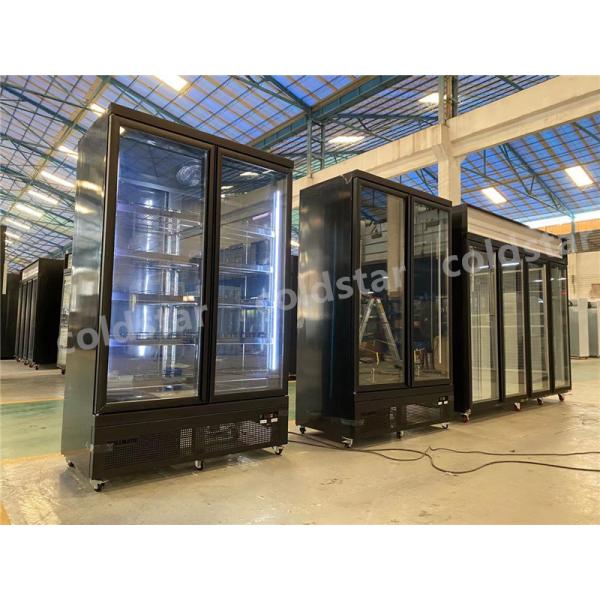 Supermarket Upright Double Door Drink Bottle Refrigerator Cooler Beverage Showcase