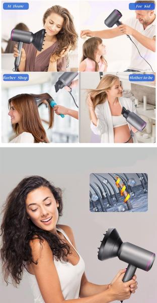 1500 watts Electric Hair Dryer with 3 multifunctional accessories for perfect smooth hairstyle