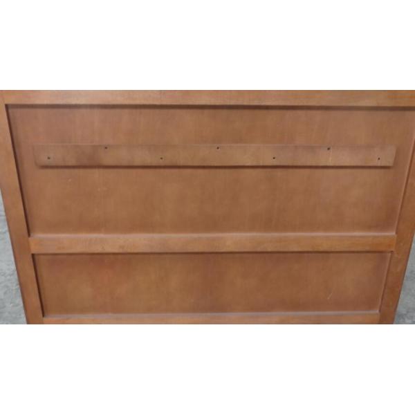 Walnut Solid Wood Headboard For Queen Beds With Power Hubs , Dark Color