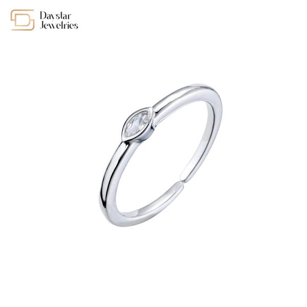 Adjustable Stack Zircon Gold Plated Marquise Diamond Rings Women Men Jewelry