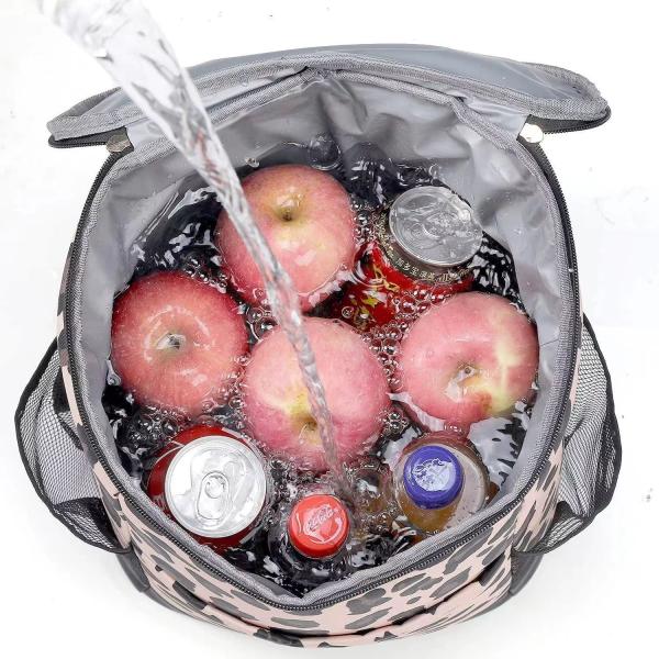 Leopard Canvas Insulated Cooler Backpack Waterproof Picnic Bag Food Delivery