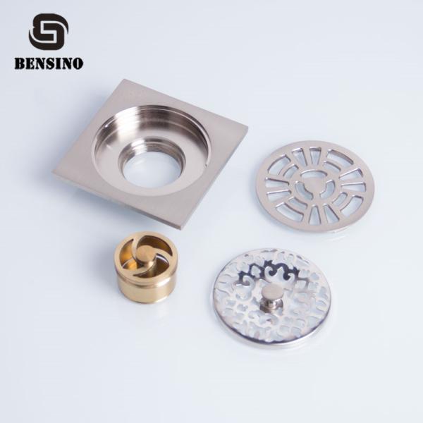 Nickel Drawing Brass Washroom 100CM Floor Drain Strainer