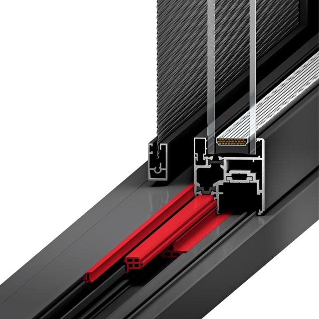 Airtight 6063-T5 Aluminium Glass Sliding Window Thermal Insulated Lateral Pressing