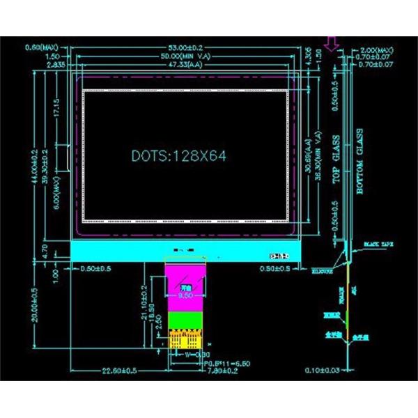 Transparent 12864 Graphic STN LCD Display , 128x64 COG LCD Module For Instrument