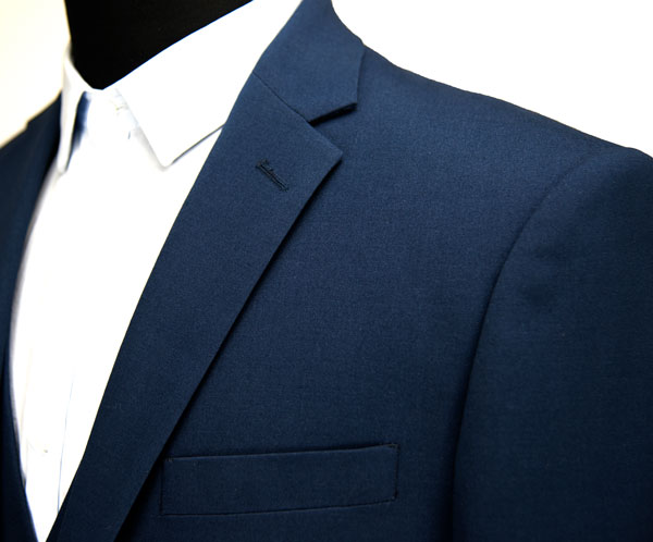 Woven Fabric Mens 3 Pieces Suit Official Color Navy Mel Color Both In Stock and OEM