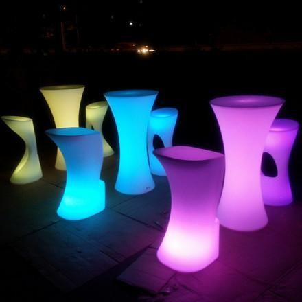 Rechargeable LED Bar Furniture , Nightclub LED Illuminated Cocktail Table