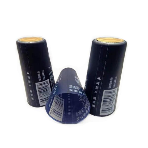 Tear Stripe 34mm Dia PVC Wine Heat Shrink Capsules For Liquor Bottle