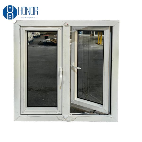 House UPVC PVC Casement Windows Hurricane Impact Tinted Glass Windows