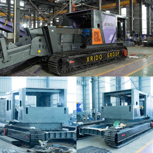 55 Kw Power Double Shaft Design Tracked Mobile Shredder with High Efficiency Low Energy Consumption for Waste Processing