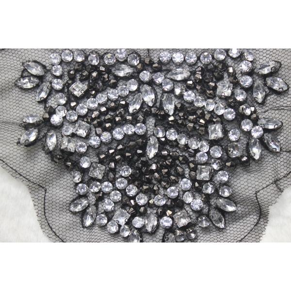 Fashion beaded trim beaded patch embroidery lace with beads
