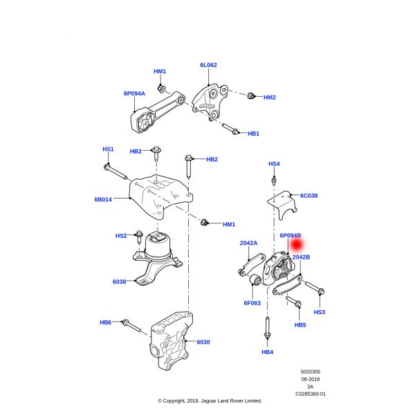 LR032311 LR011835 31277313 ENGINE MOUNT FOR LAND ROVER DISCOVERY SPORT