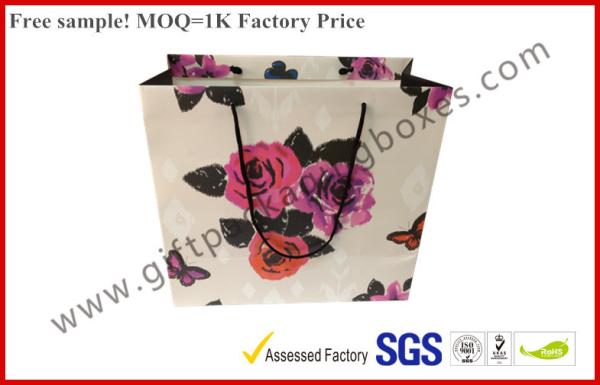 Cotton Handles Custom Paper Gift Bags , Offset Printing Paper Hand Bags