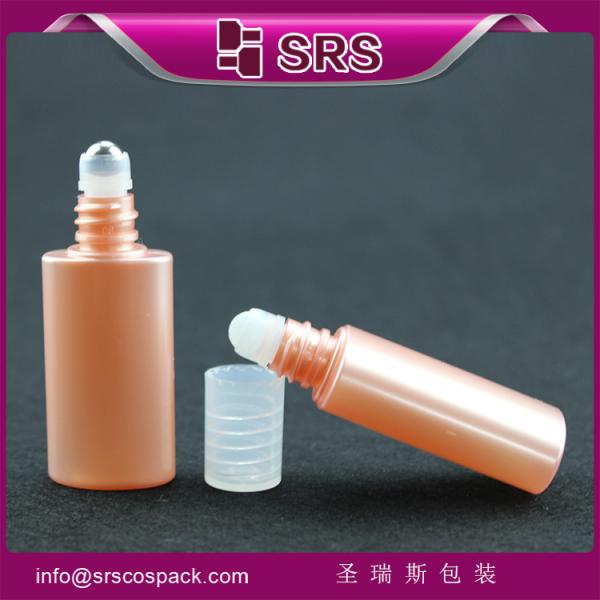 clear PET special style roller bottle with steel ball ,high quality white plastic bottle