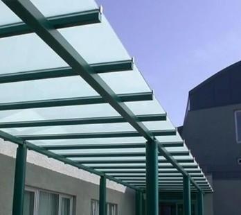 Cutting Edging Drilling Tempering Flat Curved Clear Laminated Glass for Entrance Canopy