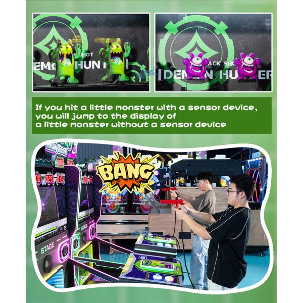 Coin Operated Indoor Play Equipment For Adults Children Shooting Game Double Players Demon Hunter