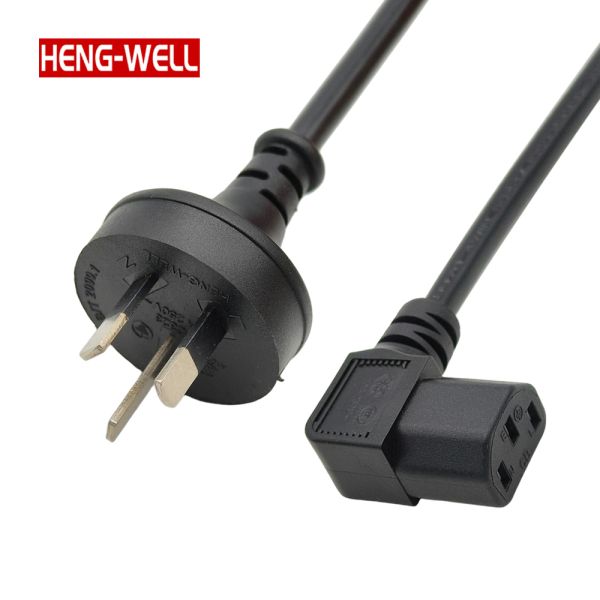 HENG-WELL Customized Length 3 Pin Power Cord Right Angled C13/C5 Stripped End for PC TV Laptop Consumer Electronics Available