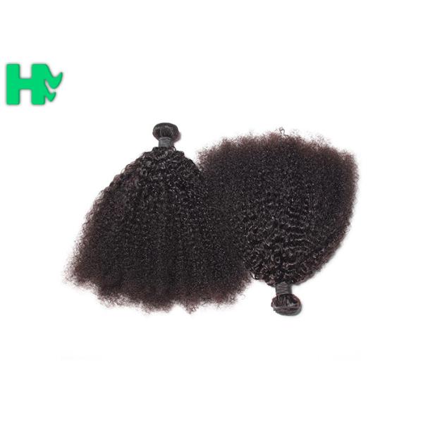 Black Natural Human Hair Extensions , 100% Virgin Peruvian Kinky Culry Hair