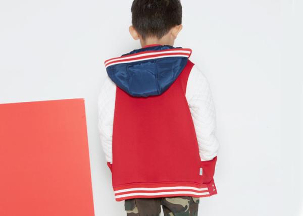 Comfortable Kids Boys Clothes Children'S Baseball Jackets Patched EMB Contrast Rib Cuffs