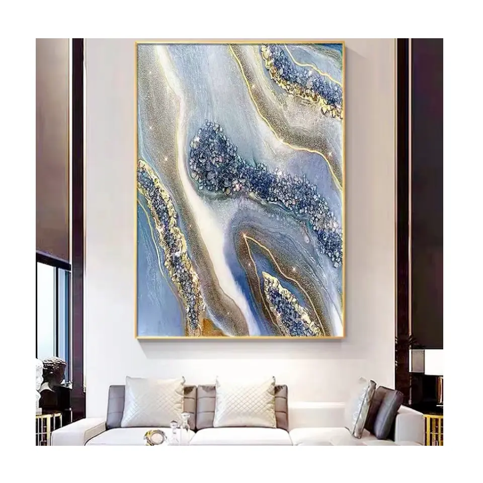 3D Abstract Oil Canvas artesanal pintura de pared enmarcado lujo para la decoración de paredes