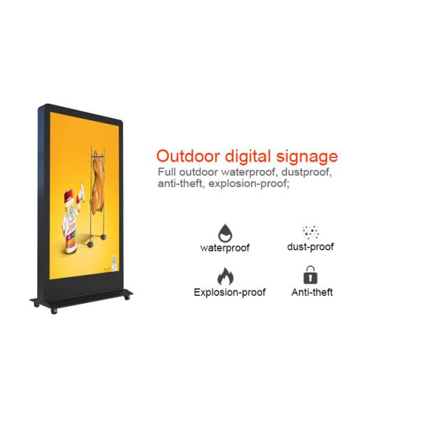 señalización digital al aire libre del lcd del soporte del piso de 55 pulgadas, exhibición impermeable de la publicidad al aire libre
