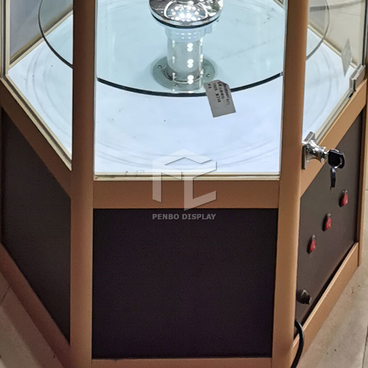 OEM сплава титана витрины дисплея башни 300*300*2000mm шестиугольный стеклянный