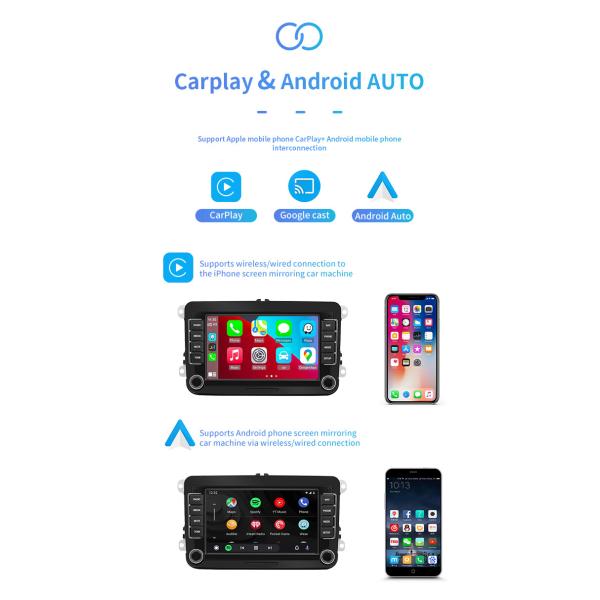 VW 7 медленно двигает всеобщий андроид автоматическое 1080P видео- Carplay навигации GPS