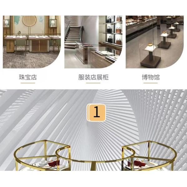 Round Curved Jewelry Display Cabinet Oval jewellery glass counter Custom