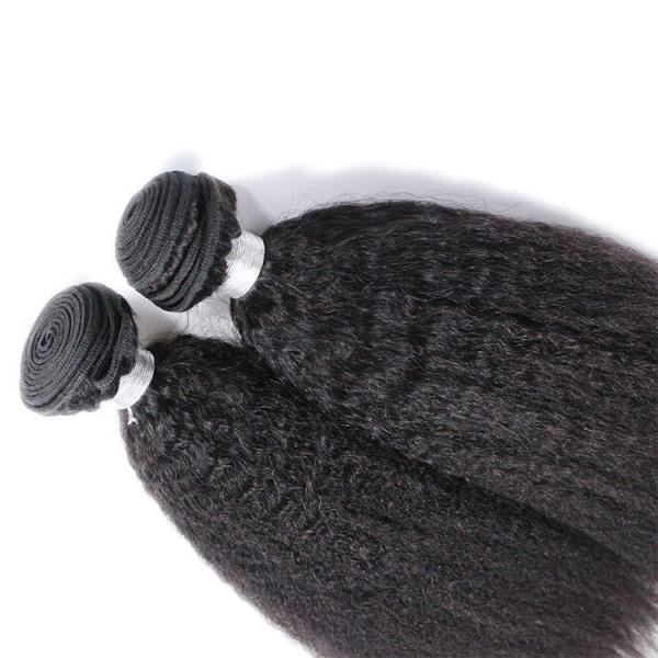Kinky Straight 8A Grade Virgin Human Hair Bundles No Smell Hair Extension Natural Black