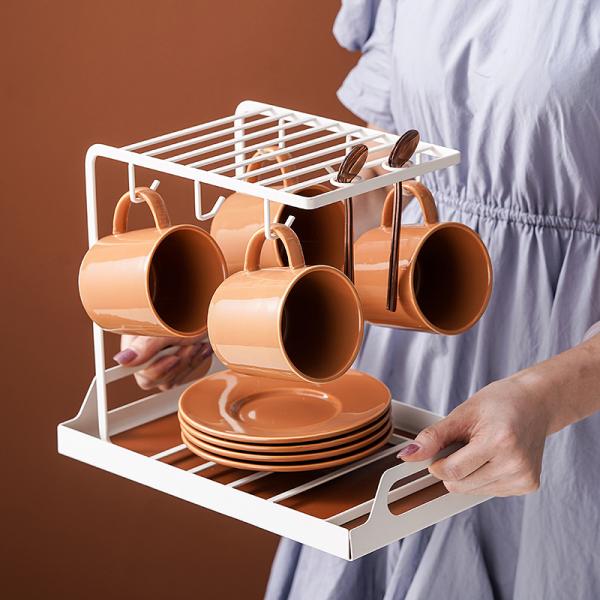 Специализированная 250 мл коричневая роскошная европейская фарфоровая чашка для кофе для деловых подарков