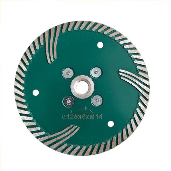 Disque de coupe turbo en diamant de granit dur avec M14 Diamètre de la bride 125 mm 230 mm