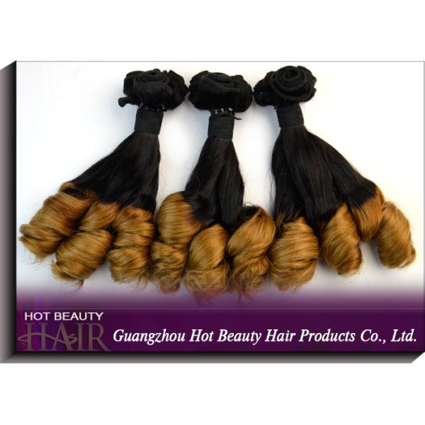 Grade 7A Colored Human Hair Extensions , Spring Curl Virgin Brazilian Hair OEM ODM