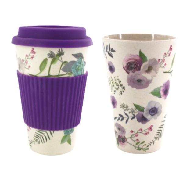 8oz Reusable Plastic Coffee Cups With Lid Wheat Straw Material Full Colour Wrap Printed