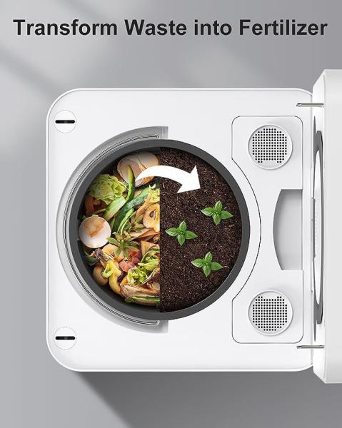 Composteur électrique à l'intérieur 3,3L blanc avec moteur à induction