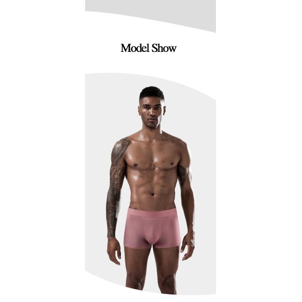 Regenerated Cellulose Mens Breathable Panties Solid Color Seamless Boxer Briefs Mens