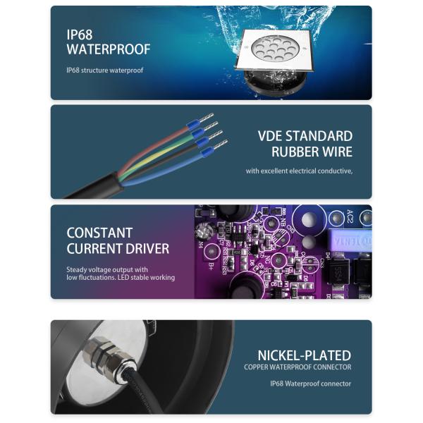 Waterproof DMX512 SS316L 380LM Led Underground Light DC24V