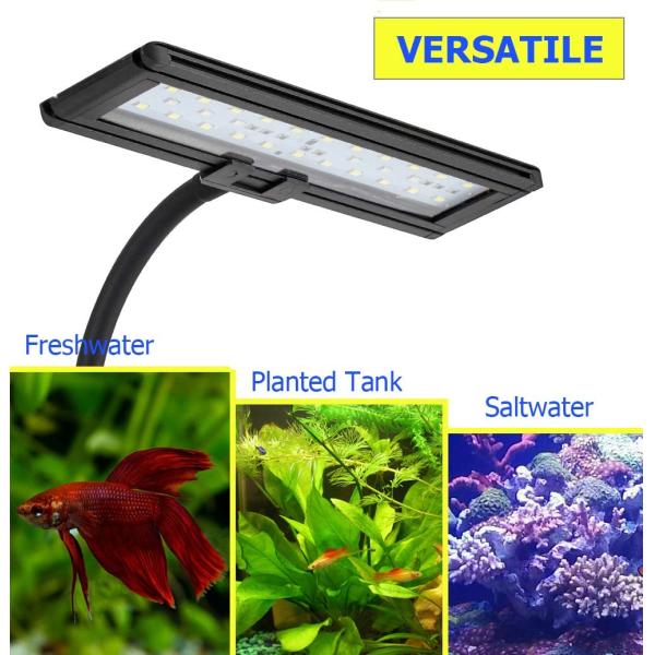 Blue White  Gooseneck Clamp RGB Aquarium Light
