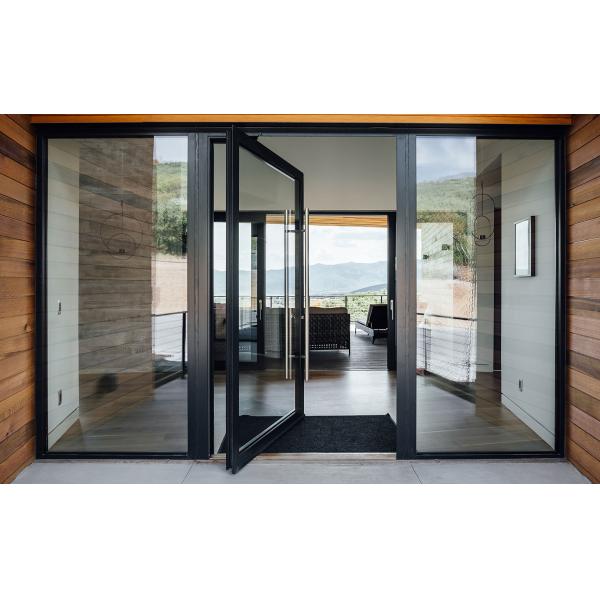 Villas Modern Interior Aluminium Pivoting Doors Front Entry Glass Pivot Door