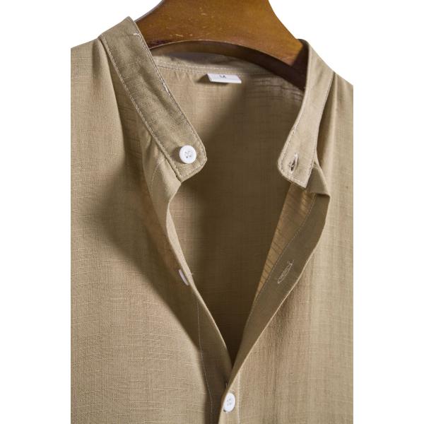 Короткорукавная рубашка мужская рубашка с V-Neck