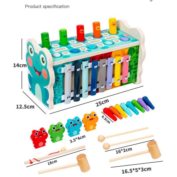 Unisex Hammering Frog Puzzle Toy Children's Early Education Building Blocks Included