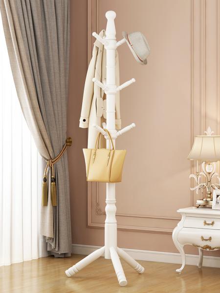 Customized Coat Rack Hanger Stand Pine Wooden Coat Tree For Bedroom