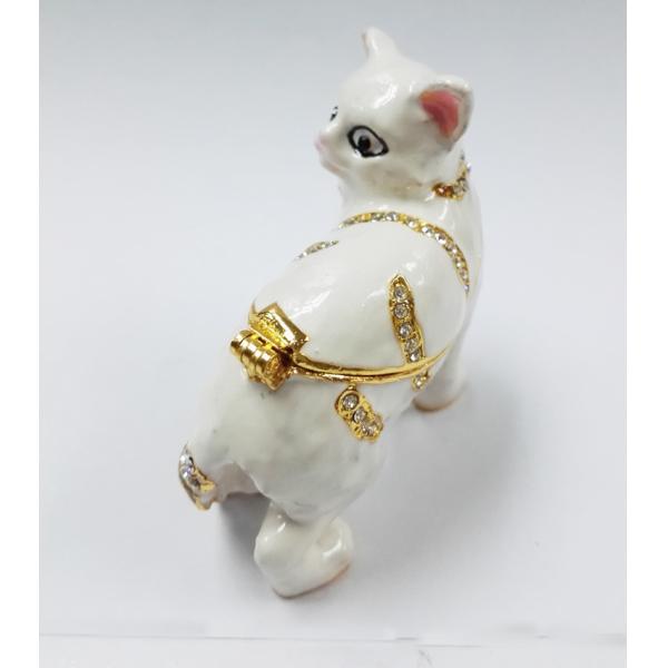 New product animal cat Metal Crystal Rhinestone Jewelry Box Trinket Box