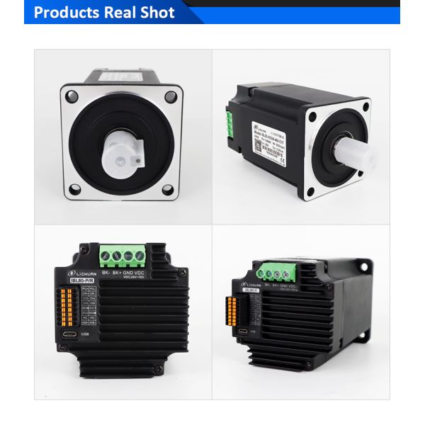Lichuan Integrated Servo Motors Driver Pulse/RS485/CANopen Control 750W 2.4N.m DC48V 20/25A 3000RPM IP65