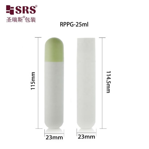 Frosted Pink Cap Bottle PP Plastic Roller Ball Oil Bottle Round 25ml Baby Massage Oil Bottle