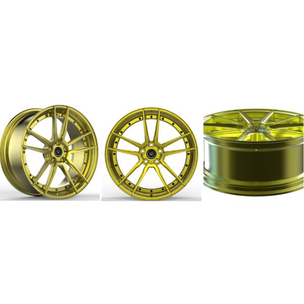 Aluminum Alloy 20 X 10.5 Gold Brush Forged Alloy Wheels For Audi RS6