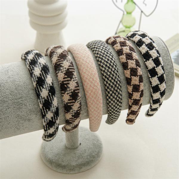 GLH006 Autumn winter thousand bird fabric hair band female top pressure hair wide edge clip