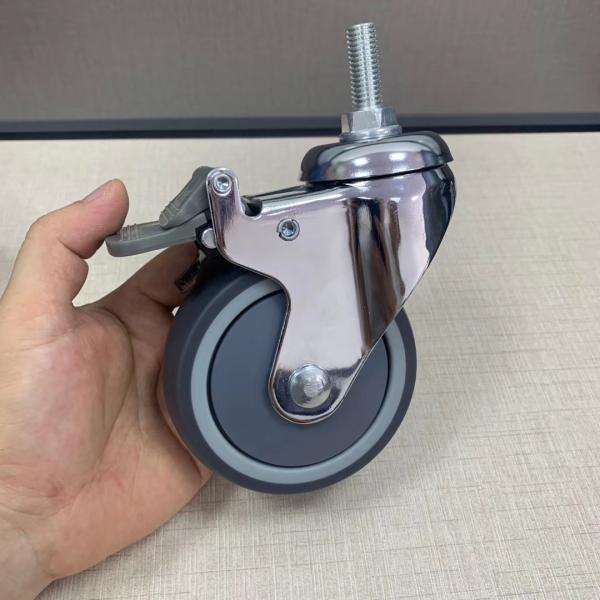 Обязанность сурдинки PU медицинская средняя 4 дюйма запирая колесо больницы рицинусов кресла