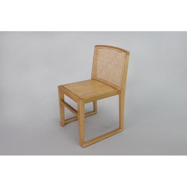 Solid Wood Dining Chairs U Stackable Rattan Backrest Furniture for Hotel Restaurant NO Folded Furniture Finish Nitrolacquer