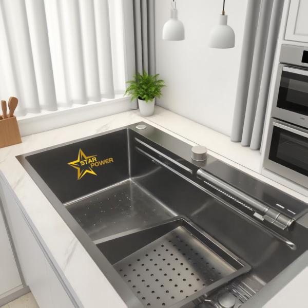 Undermount Kitchen Sink Grey Stainless Steel Kitchen Sink Partition 11kg Load Capacity | Custom Basin Depth Available | Custom Steel Gauge Available
