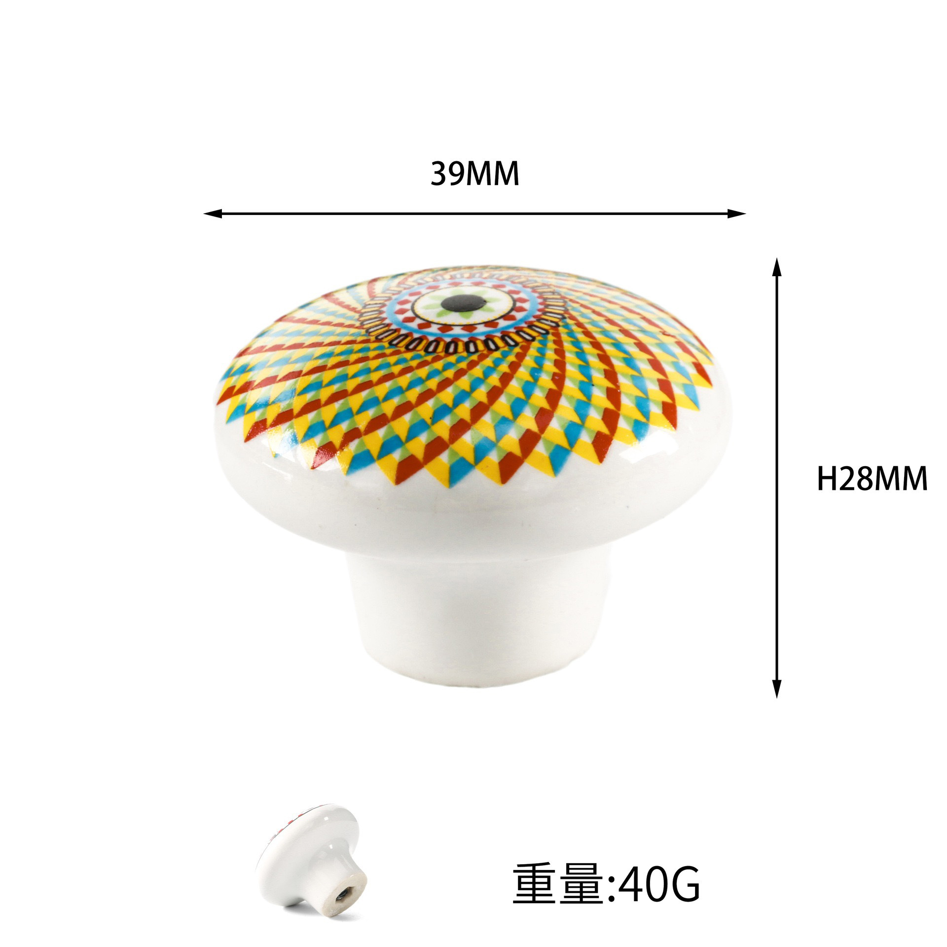 Vintage Bohemian Ceramic Handle Knob Classic Style Cartoon Kitchen Bedroom Drawer Cabinet Door Handle