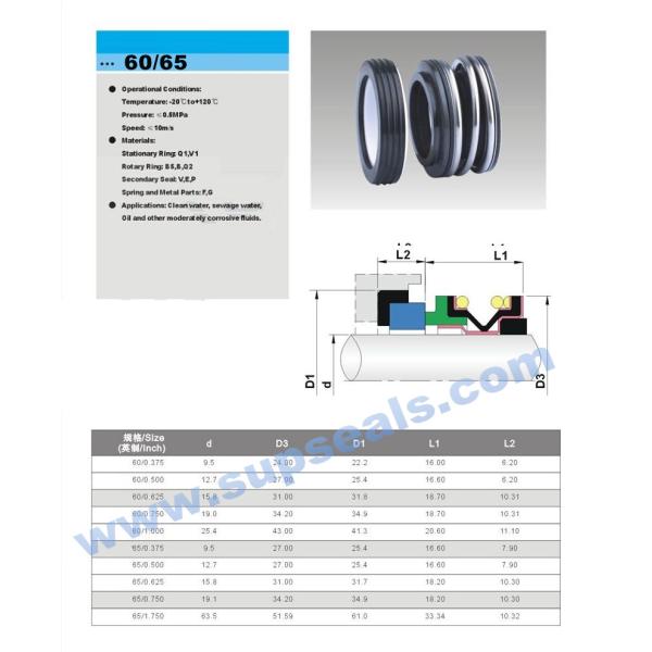 Elastomer 3/8”Pump Mechanical Seals Water Pump Ceramic Seal